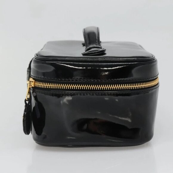 CHANEL Vanity Pouch Patent leather Black Gold CC - Picture 3 of 15
